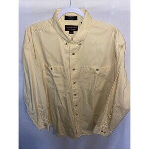 Roundtree & Yorke Thick Dress Shirt Men’s Size Medium Yellow Cotton Button Up LS